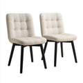 Dining Chairs Set of 2 Fabric Upholstered 45x55x90 cm - Beige - Modern Design