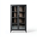 Display Cabinet – Wood/Glass 180x90x40 cm – Black – Modern Design