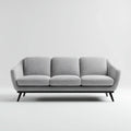 3-Seater Sofa - Fabric Upholstery 210x85x75 cm - Light Grey - Modern Design