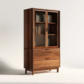 Display Cabinet Solid Wood 180x80x35 cm – Natural Finish – Modern Design