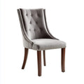 Dining Chair Velvet Upholstery 50x60x95 cm - Grey - Classic Design