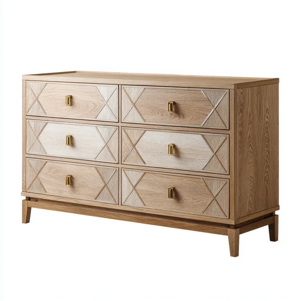 Chest of Drawers 120x45x80 cm - Natural Oak - Modern Design