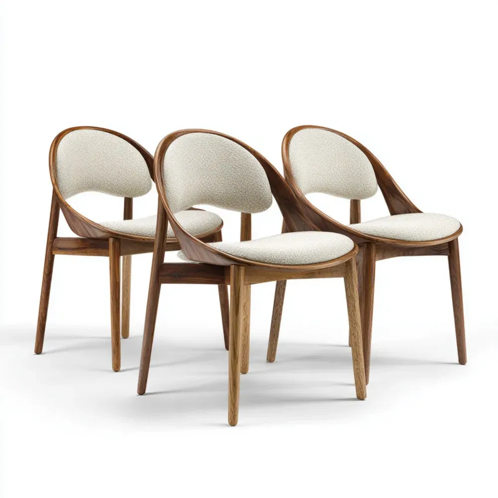 Dining Chairs 50x55x80 cm - Wood Frame - Beige - Modern Style
