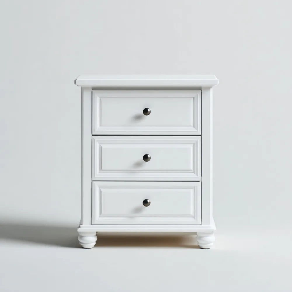 Classic Style Wooden 3-Drawer Chest of Drawers 75x40x85 cm - White