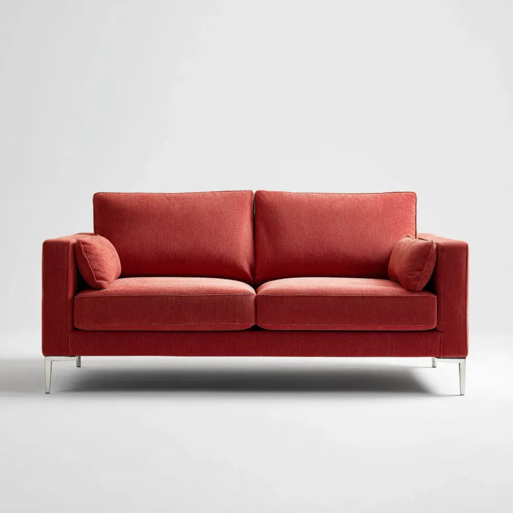 Modern Red Fabric Upholstered Sofa 160x85x80 cm